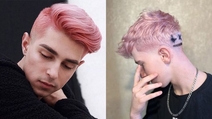Tóc undercut nam nhuộm màu hồng pastel tạo vẻ đẹp dịu dàng